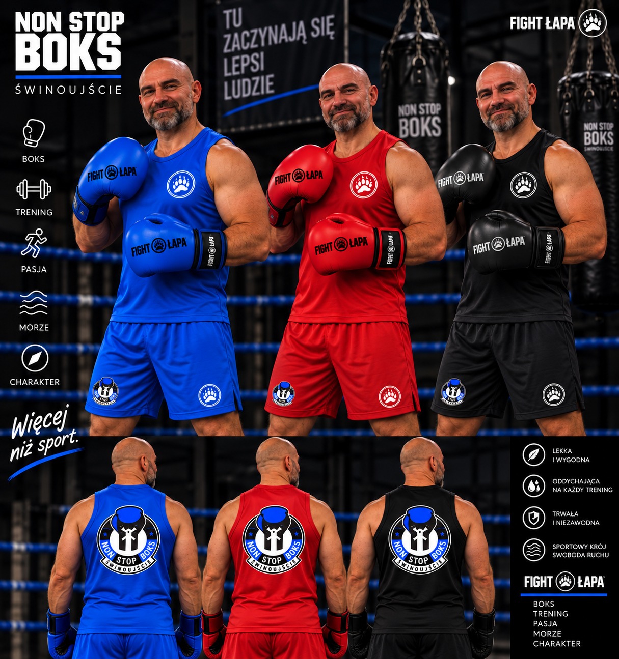 Zestaw bokserski FIGHT ŁAPA x Non Stop Boks – kompletny zestaw treningowy